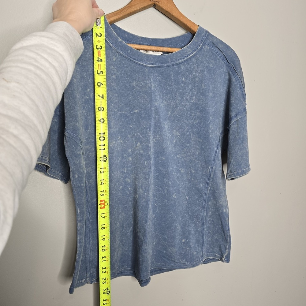 Zenana Oversized Top & Shorts Set Dusty Blue Acid Washed Cotton Women's Outfit S - Picture 15 of 15